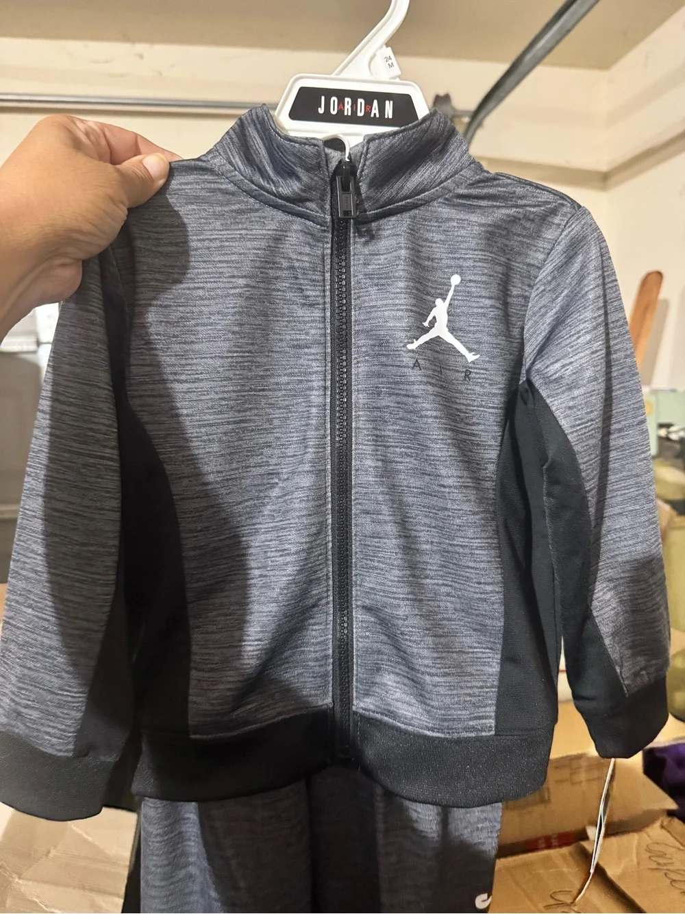 Nike Jordan Black and Gray Kids Tracksuit